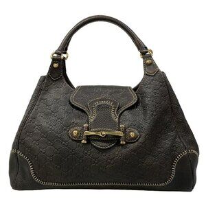 Gucci Handbag New Pellum Horsebit Dark Brown Leather